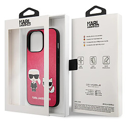 Karl Lagerfeld Coque pour iPhone 13 Pro Dos Cuir Vegan Bords Rehaussés Rose pas cher