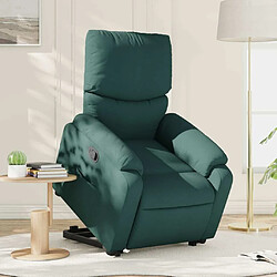 Maison Chic Fauteuil Relax pour salon, Fauteuil inclinable vert foncé tissu -GKD43377