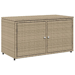 vidaXL Armoire de rangement jardin beige 110x55x60,5 cm résine tressée