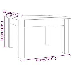 vidaXL Table basse Blanc 45x45x30 cm Bois massif de pin pas cher