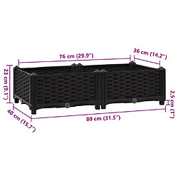 vidaXL Lit surélevé 80x40x23 cm Polypropylène pas cher