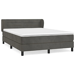 Maison Chic Lit Adulte - Lit simple Lit à sommier tapissier et matelas moelleux - Meuble de Chambre - Gris foncé 140x190cm Velours -MN48400