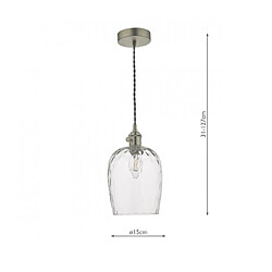 Luminaire Center Suspension Hadano Verre moulé,chrome antique 1 ampoule 127cm