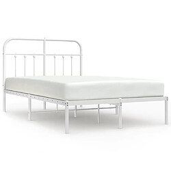 Maison Chic Lit adulte - Cadre de lit métal avec tête de lit pour chambre blanc 120x190 cm -MN10233