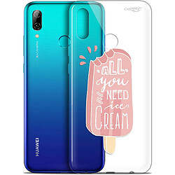 Caseink Coque arrière Pour Huawei P Smart 2019 (6.21 ) Crystal Gel HD [ Nouvelle Collection - Souple - Antichoc - Imprimé en France] Ice Cream