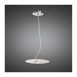 Luminaire Center Suspension Nordica Kit 43CM, chrome poli/arylique blanc