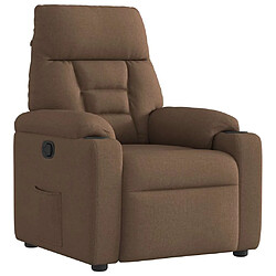 vidaXL Fauteuil inclinable Marron Tissu