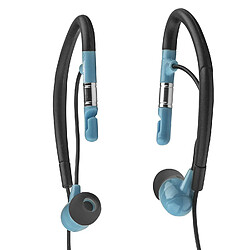 Elbe AU-009-DEP ? Écouteurs Sport Intra-Auriculaires résistants à l'eau, Noir et Bleu