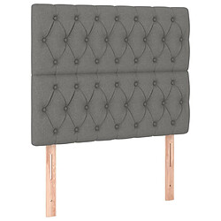 Maison Chic Lot de 2 Têtes de lit design pour chambre - Décoration de lit Gris foncé 100x7x78/88 cm Tissu -MN97998