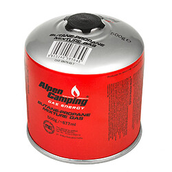 Acheter Cartouche de gaz 500 g Alpen Camping IK008 certificat Pi 0437 conforme EN417 propane-butane plage de -10°C à +40°C vanne filetée 7/16"