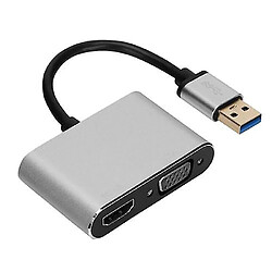 Universal Adaptateur USB 3.0 vers HDMI/VGA 1920 * 1080 convertisseur double affichage pour Mac OS/8/7/XP 32/64 bits