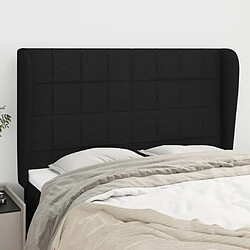 vidaXL Tête de lit avec oreilles Noir 147x23x118/128 cm Tissu