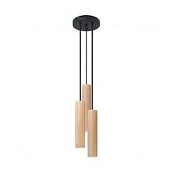 Luminaire Center Suspension Lino Cluster Bois Bois naturel 3 ampoules 100cm