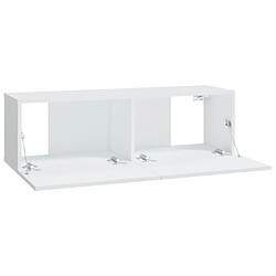 Maison Chic Ensemble de meubles TV 8 pcs | Banc TV Moderne pour salon | Meuble de Rangement - Blanc Bois d'ingénierie -MN23326 pas cher