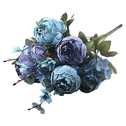 bouquet de fleurs de soie de pivoine artificielle mariage décoration de la maison gris bleu