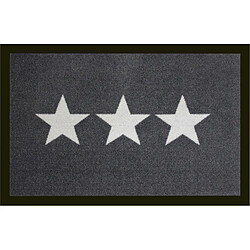 Tapis anti-poussière ""Stars"" en polyamide coloris gris - Dim : 40 x 60 cm- PEGANE -