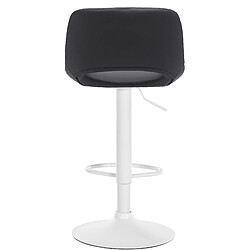 Avis Decoshop26 Tabourets de bar chaises haute x2 avec repose-pieds en PVC noir piètement métallique blanc 10_0004070