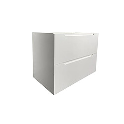 Avis Vente-Unique Meuble simple vasque suspendu - Blanc - 80 cm - STEFANIE