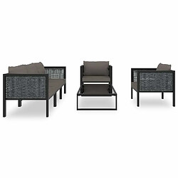 Avis Maison Chic Salon de jardin 6 pcs + coussins - Mobilier/Meubles de jardin - Table et chaises d'extérieur Résine tressée Anthracite -MN99026