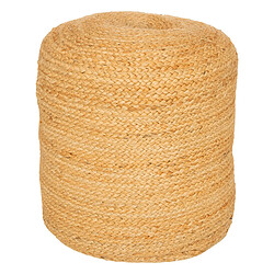 Pegane Pouf rond en jute coloris Beige - diamètre 40 x hauteur 40 cm