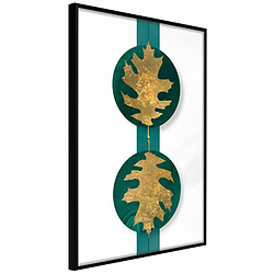 Paris Prix Affiche Murale Encadrée Gilded Oak Leaves 20 x 30 cm Noir