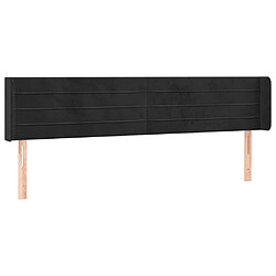 vidaXL Tête de lit avec oreilles Noir 183x16x78/88 cm Velours