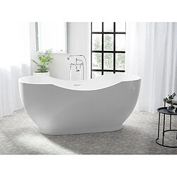 Beliani Baignoire îlot blanche 170 x 77 cm BAYLEY