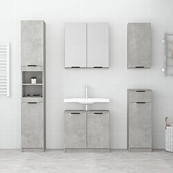 Avis Maison Chic Armoire de salle de bain,Meuble de rangement,Meuble haut murale Gris béton 32x20x67 cm -GKD965747