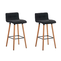 Non Lot de 2 tabourets de bar Lincoln tissu naturel pas cher