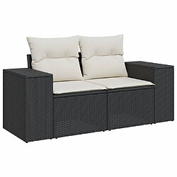 Avis Maison Chic Salon de jardin 5 pcs avec coussins | Ensemble de Table et chaises | Mobilier d'Extérieur noir résine tressée -GKD67319