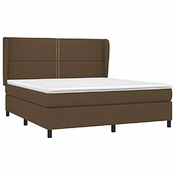 Avis Maison Chic Structures de lit + matelas,Lit à sommier tapissier avec matelas Marron foncé 180x200 cm -MN25401