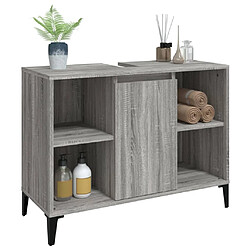 Avis vidaXL Meuble d'évier sonoma gris 80x33x60 cm bois d'ingénierie