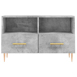 Acheter vidaXL Meuble TV Gris béton 80x36x50 cm Bois d'ingénierie