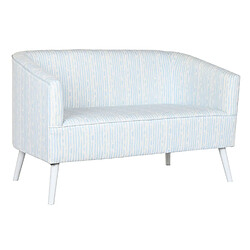 Pegane Canapé de salon en polyester bleu ciel et métal blanc - longueur 130 x profondeur 68 x hauteur 78 cm