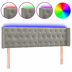 Maison Chic Tête de lit scandinave à LED,meuble de chambre Gris clair 147x16x78/88 cm Velours -MN38079