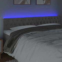 Avis Maison Chic Tête de lit scandinave à LED,meuble de chambre Gris clair 200x7x78/88 cm Velours -MN69438