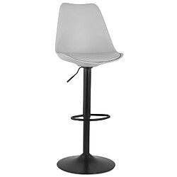 Alterego Tabouret réglable 'TUTO' gris et pied noir