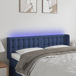 Maison Chic Tête de lit scandinave à LED,meuble de chambre Bleu 147x16x78/88 cm Tissu -MN24205