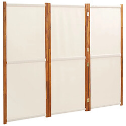 vidaXL Cloison de séparation 3 panneaux Blanc crème 210x180 cm