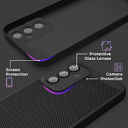 Moozy VentiGuard Coque de téléphone pour Samsung A54 5G, Noir – Housse respirante avec motif perforé pour la circulation de l'air, ventilation, coque de téléphone anti-surchauffe