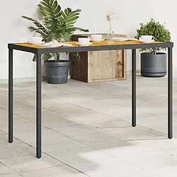 Maison Chic Table de jardin | Table d'extérieur avec dessus en bois d'acacia noir 115x54x74 cm -GKD75269