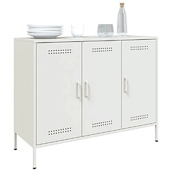 Avis vidaXL Buffet blanc 100,5x39x79 cm acier