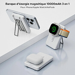 SANAG Magsafe Powerbank, Banque De Puissance Magsafe Pour Iphone 10,000Mah Avec Câble Usb-C Intégré, 20W Pd Charge Rapide Sans Fil Magnétique Pack De Batteries Externes Pour Téléphone - Blanc