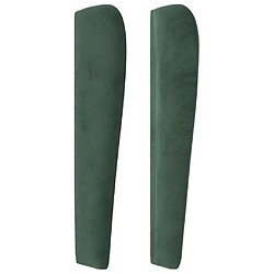 Acheter Maison Chic Tête de lit moderne avec oreilles pour chambre - Décoration de lit Vert foncé 93x23x118/128 cm Velours -MN49261