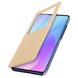 Avizar Housse Xiaomi Mi 9T Étui Fenêtre d'affichage Protection Intégrale Or