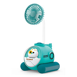 Avis (Vert) Mini Ventilateur De Bureau En Forme De Dessin Animé Chargement Usb Portable Et Compact