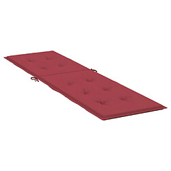 Avis vidaXL Coussin de chaise de terrasse rouge bordeaux (75+105)x50x4 cm