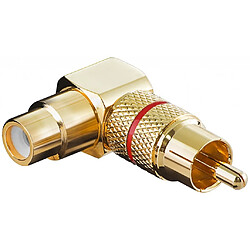 Adaptateur audio RCA male / RCA femelle plaqué OR bague rouge