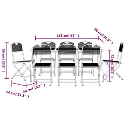 vidaXL Ensemble à manger de jardin 9 pcs anthracite métal maille pas cher
