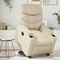 Maison Chic Fauteuil Relax pour salon, Fauteuil inclinable électrique crème similicuir -GKD42483